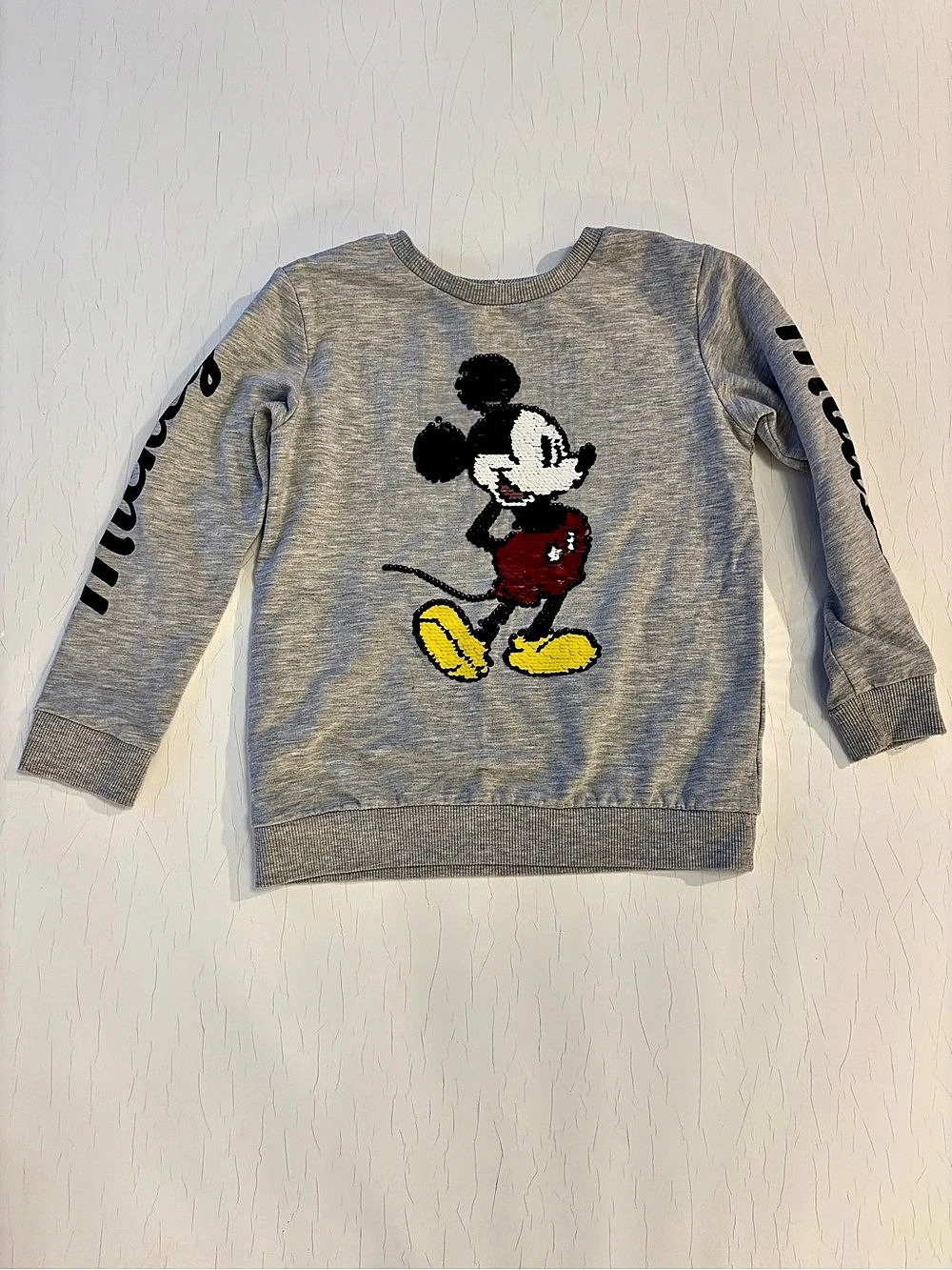 H&M Girls Gray Mickey Mouse Sweatshirt Size 4T